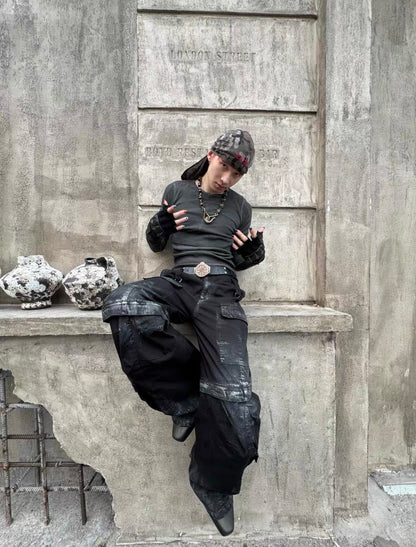 ATANOTHINGNESS High Waist Long Cut and Sewn