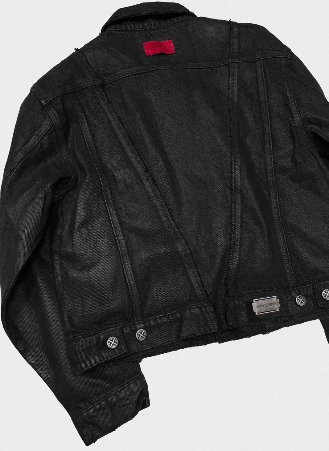 Vintage Washed Cotton Long Sleeve Cut-Out Jacket