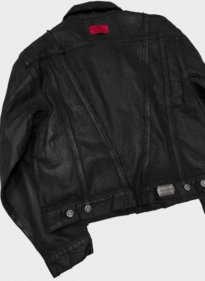 Vintage Washed Cotton Long Sleeve Cut-Out Jacket