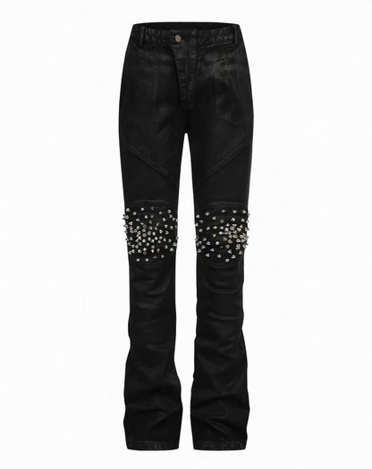REBELWAVE Studs denim flare pants