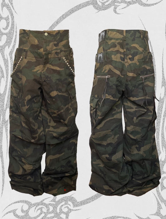 UCAN'TBELIKEME  Camo Double Waist Pants