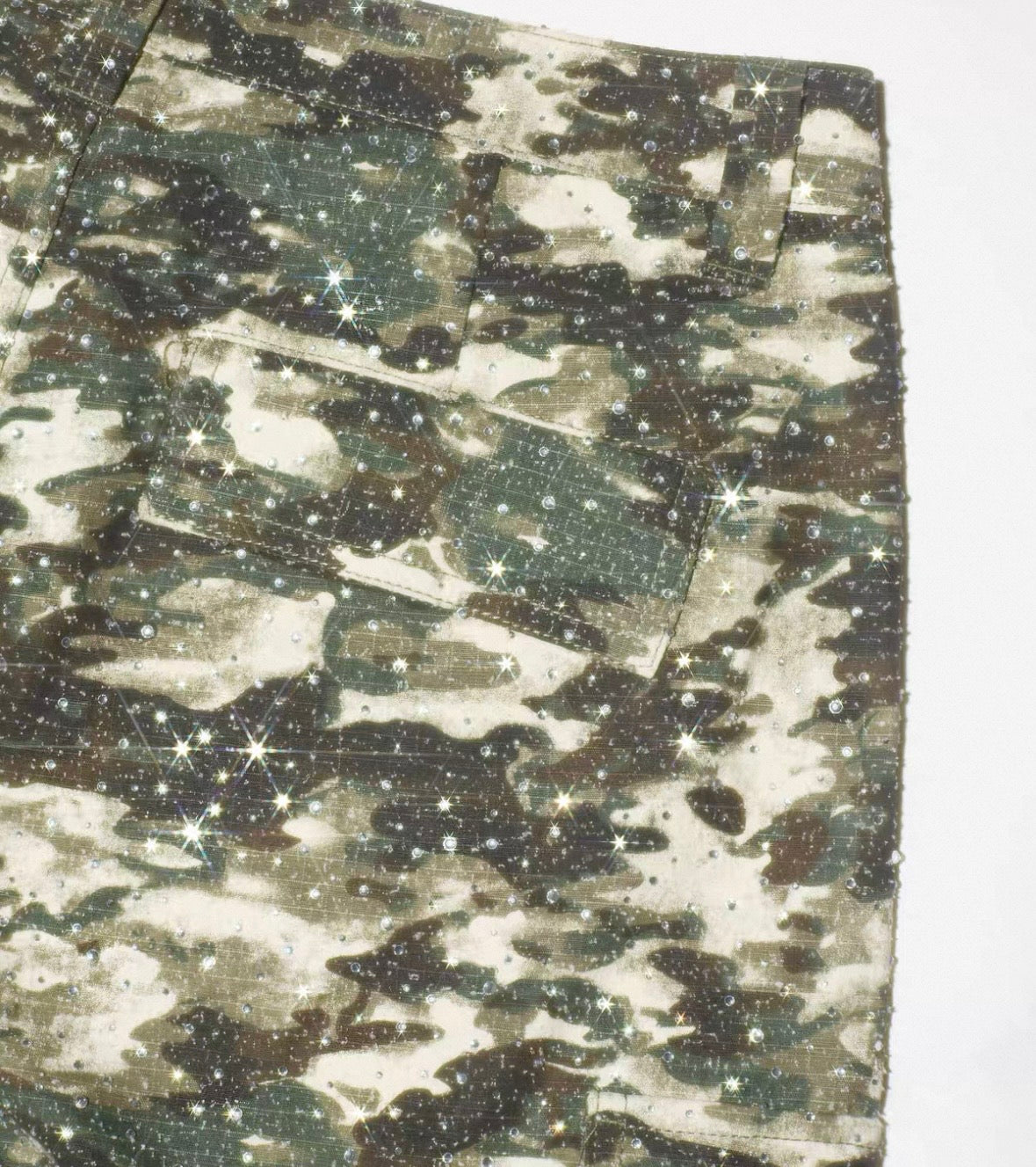 18K Rhinestone Camouflage Cargo Pants