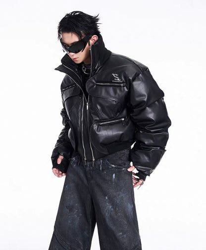 STARTEXCEEDEND PU Leather Bomber Jacket