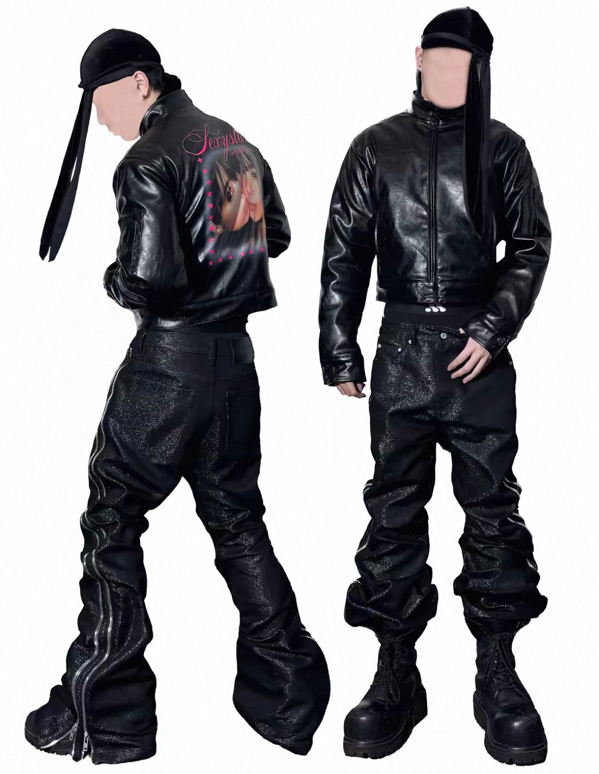 RYE CHASIN Wax Black Flare Denim