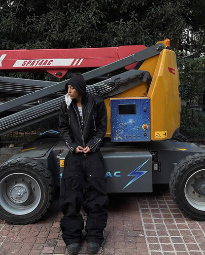 TH4SWE Hoodie PU Lether Jacket