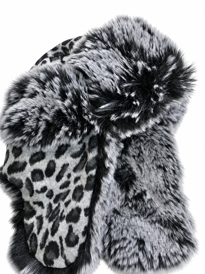 Winter Leopard-Print Trapper Hat