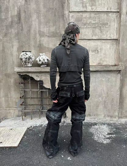 ATANOTHINGNESS High Waist Long Cut and Sewn