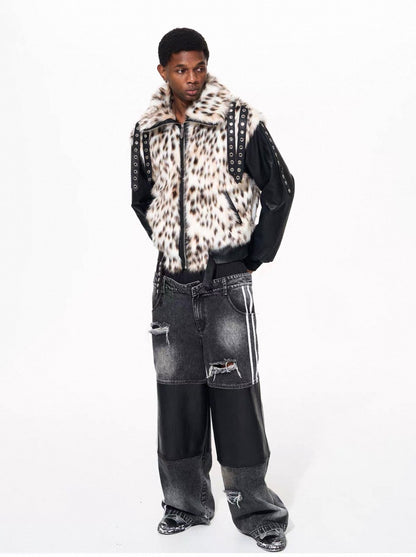 FOURTH3EX Far PU Leather Jacket