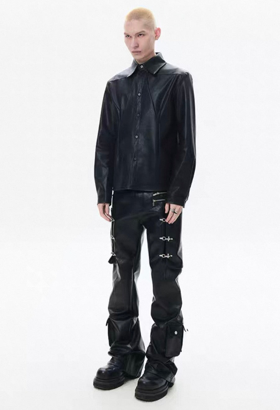 FRKM SCD PU Leather Gimmick Pants