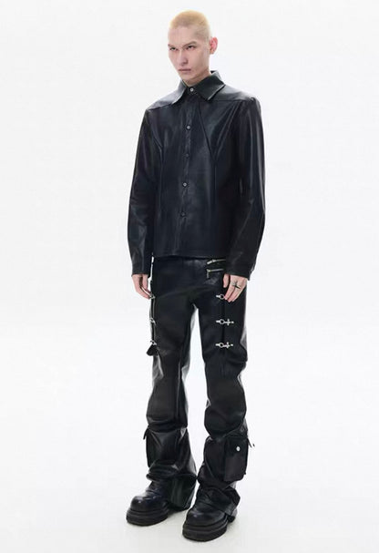 FRKM SCD PU Leather Gimmick Pants