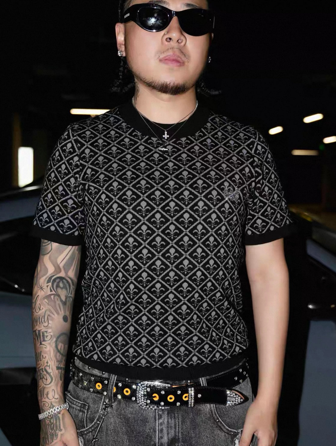 SICK IT RAIN Jacquard Paisley Slim Fit Knit