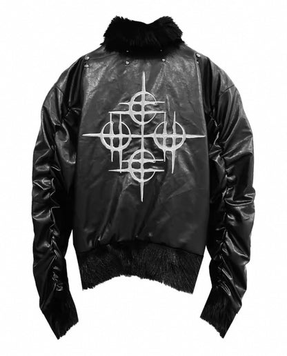 DETW PU Leather Bomber Jacket