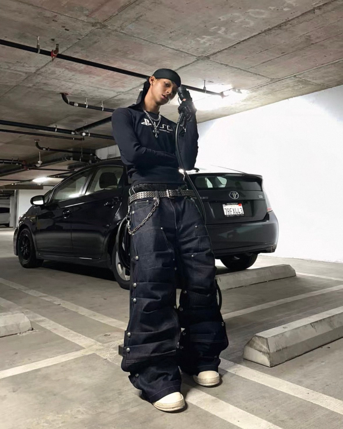 【Swag】【OPIUM】RYE CHASIN シルバーコーティングフレアデニム RYE CHASIN Studs Denim Pants – SELFISH