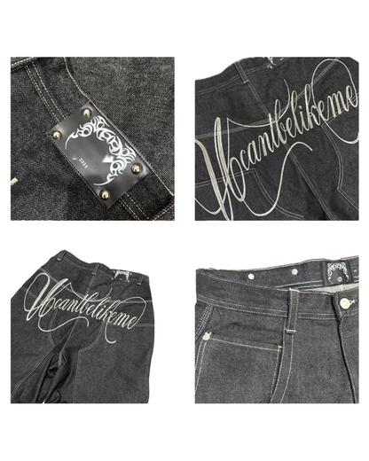 UCANTBELIKEME Back Logo Baggy Denim