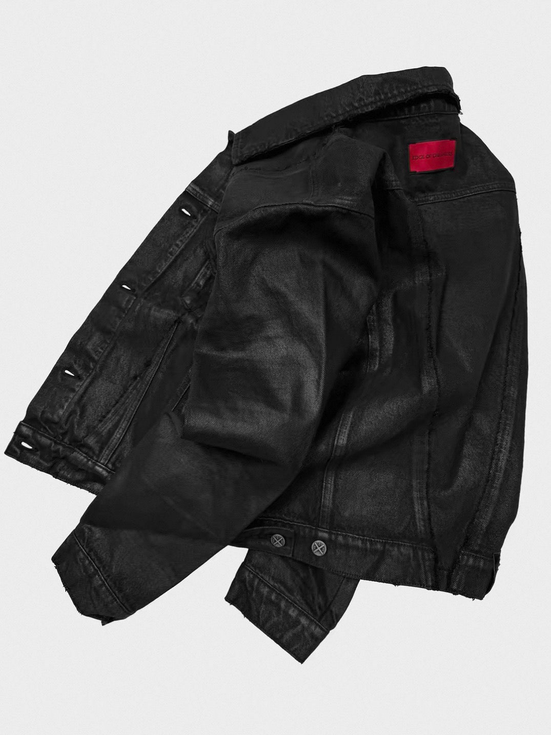 Vintage Washed Cotton Long Sleeve Cut-Out Jacket