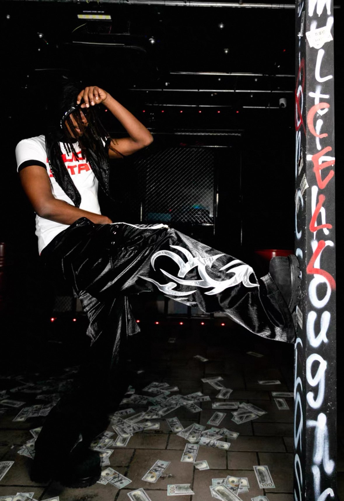 99CLUB Wax leather Pants