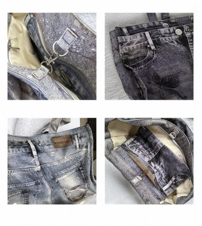 WANNA LAB Denim Print  Bag