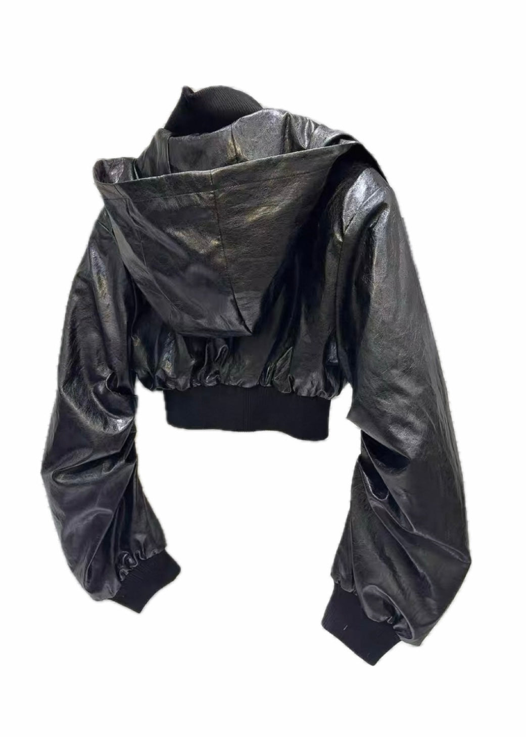 SELFISH SELECT Cropped PU Leather Jacket