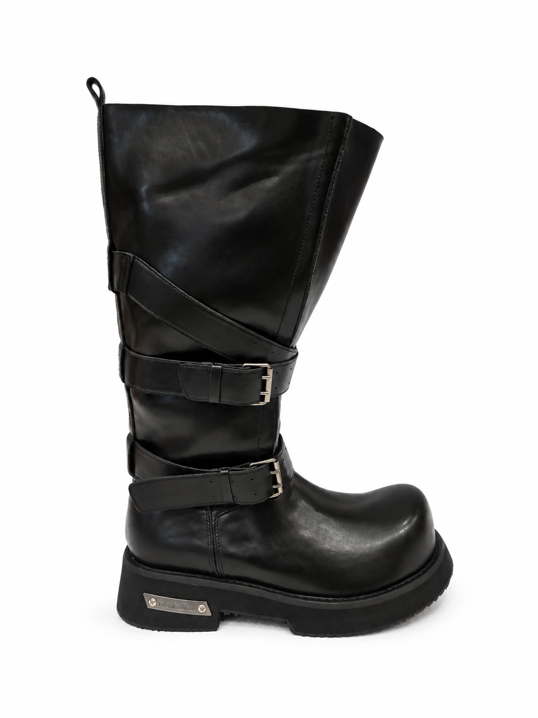 Vintage Buckle Engineer Mid-Calf Boots