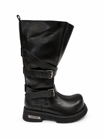Vintage Buckle Engineer Mid-Calf Boots