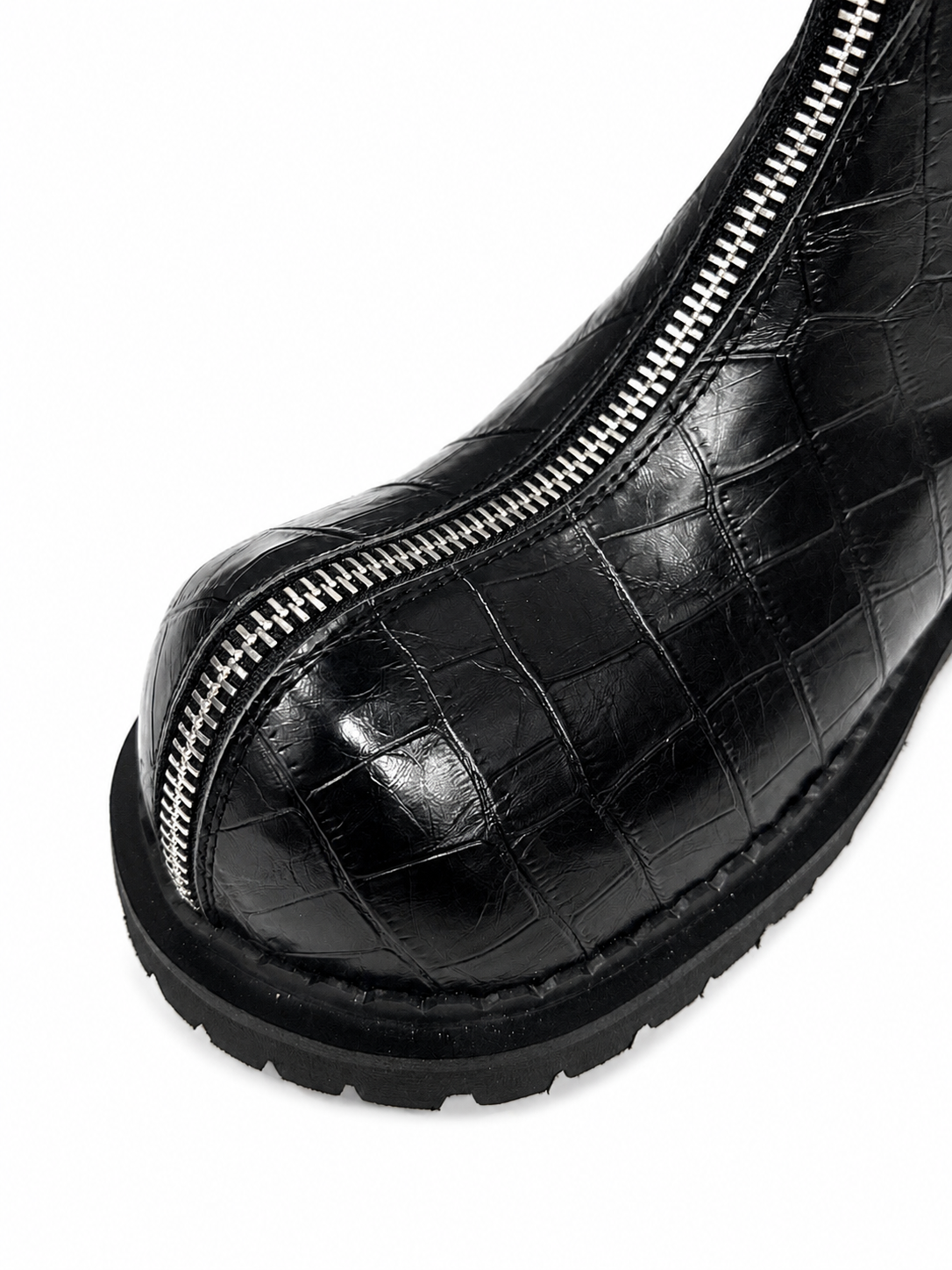 Leather Double-Zip Motorcycle Boots