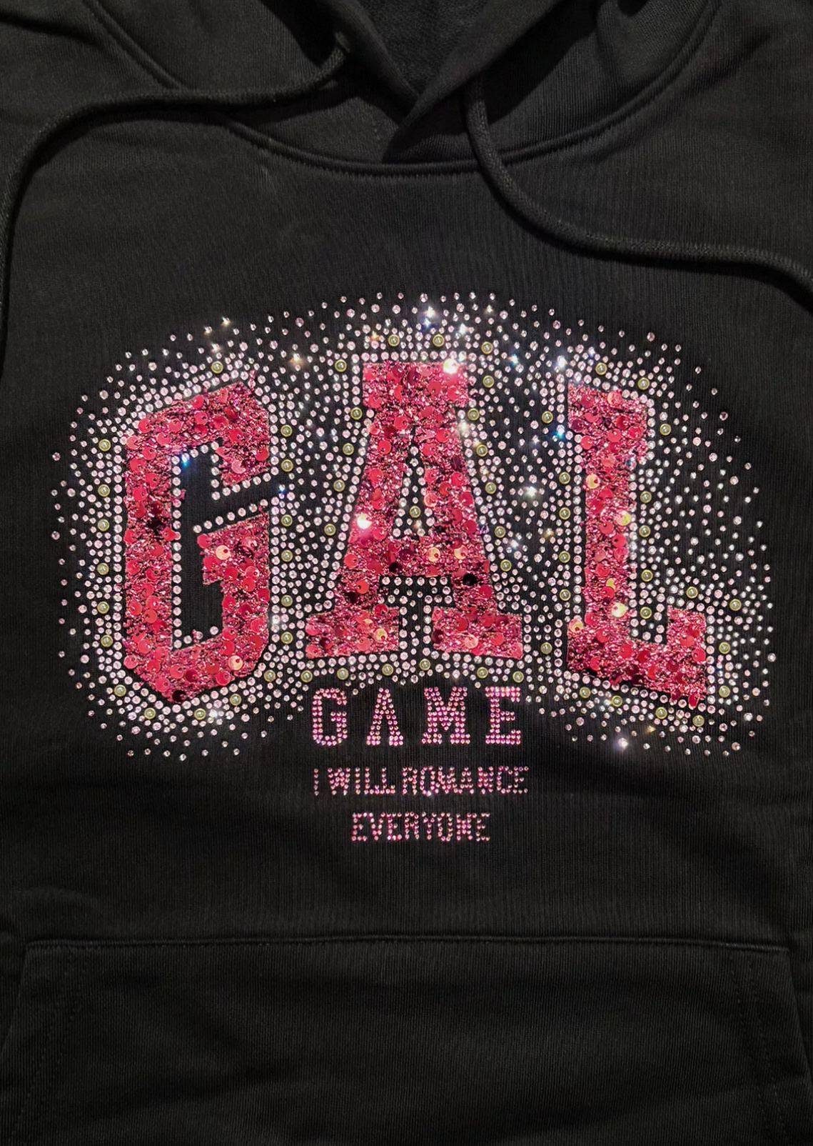 Rhinestone Sequin Graphic Heavyweight Hoodie