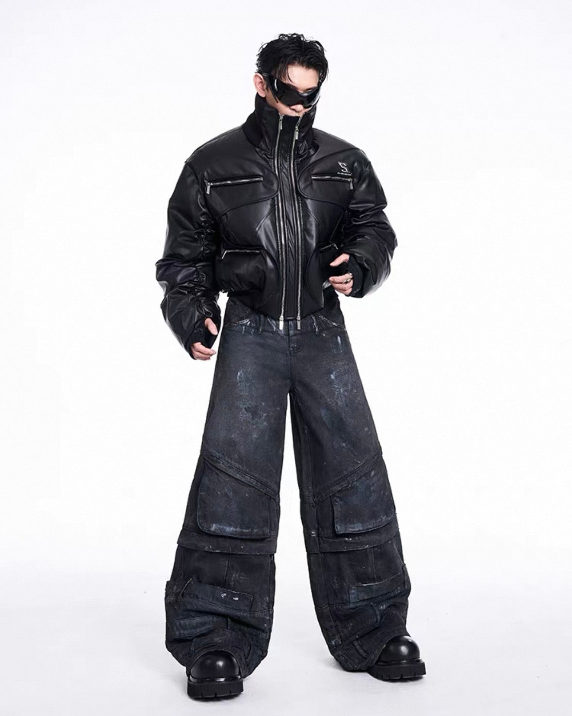 STARTEXCEEDEND PU Leather Bomber Jacket