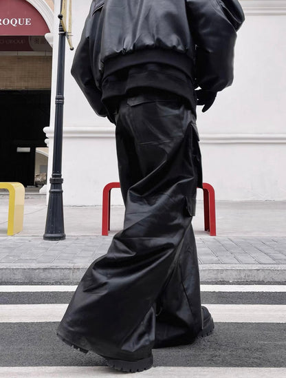 BLACKLISTS Leather Cargo Pants