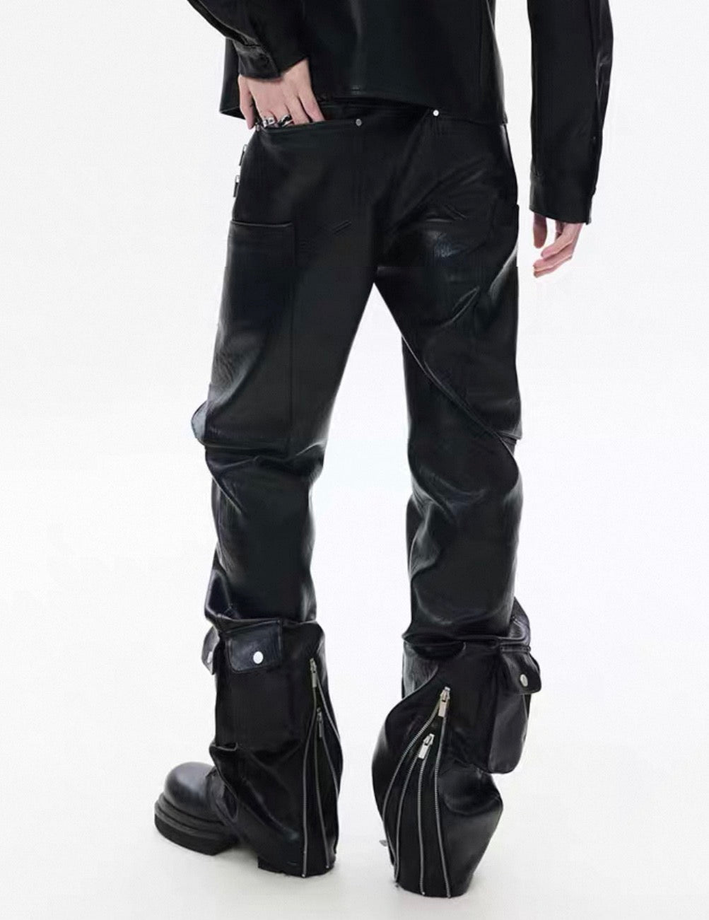 FRKM SCD PU Leather Gimmick Pants