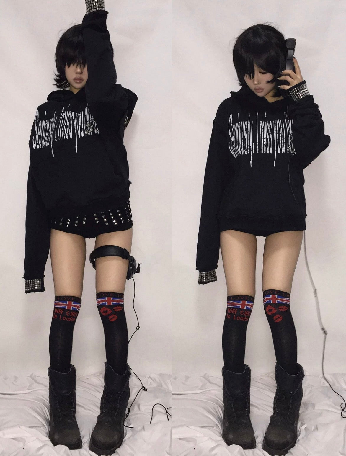 EZWIK Studs Cross Hoodie