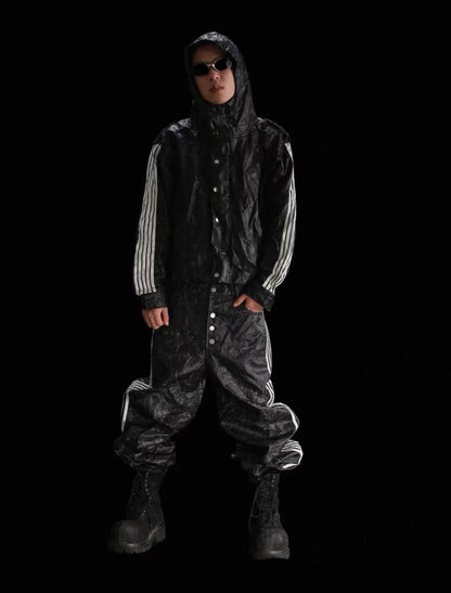 99CLUB PU Leather Line Jacket