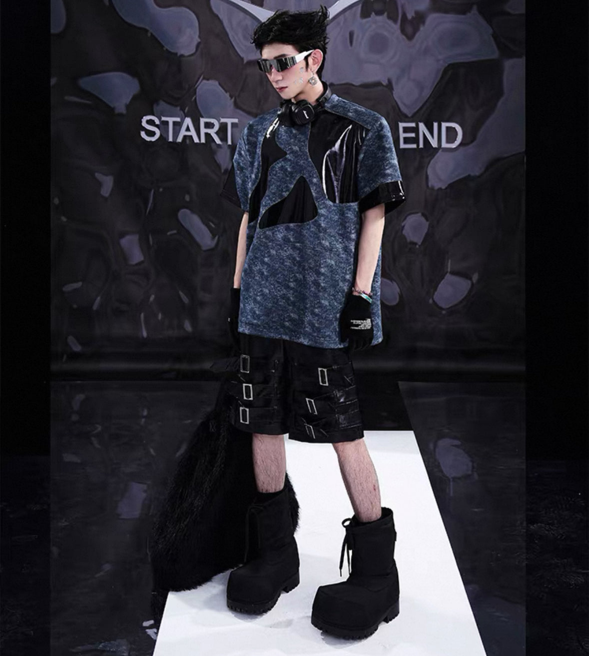STARTEXCEEDEND PU Leather Half Pants