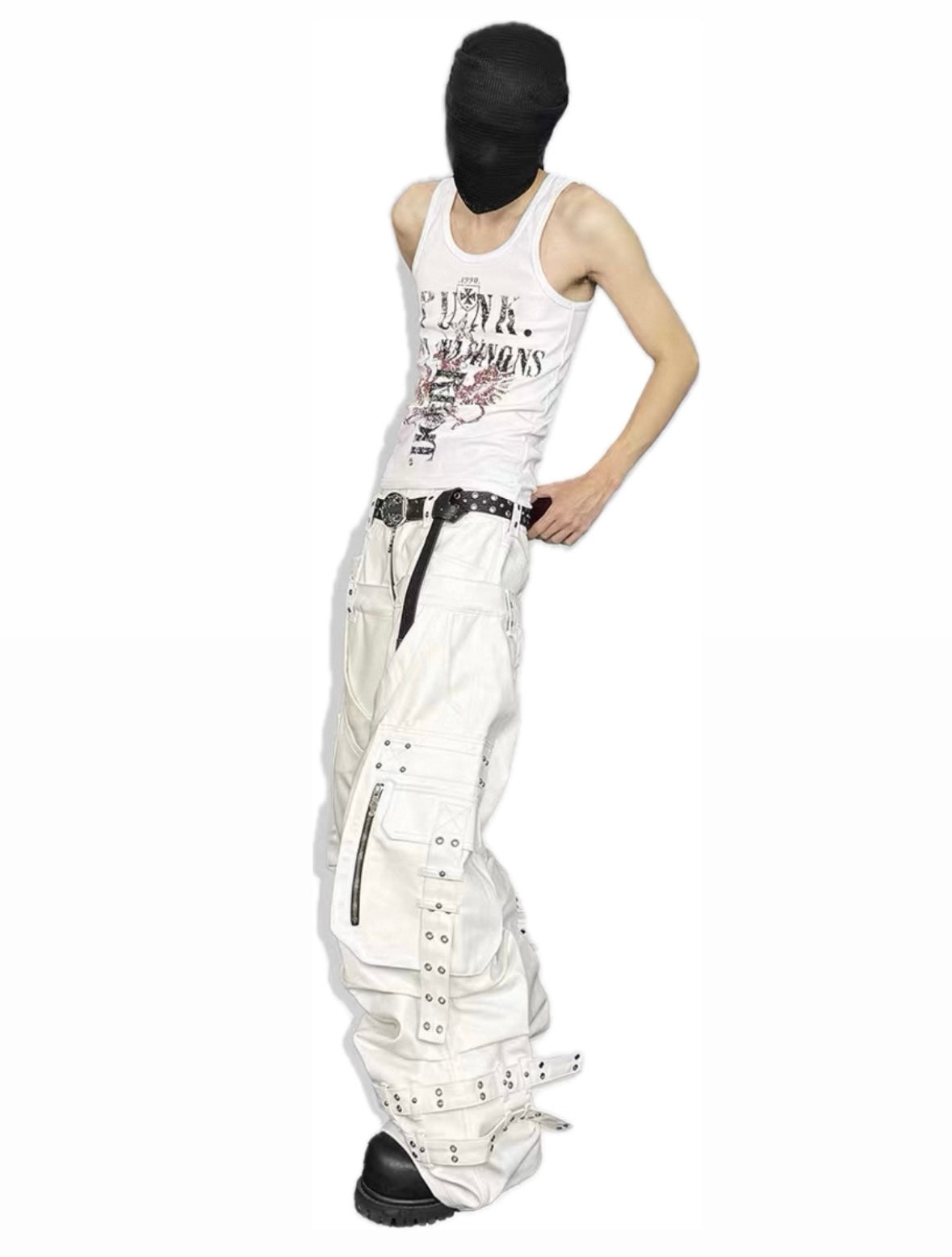 ATANOTHINGNESS Double Waist White Pants