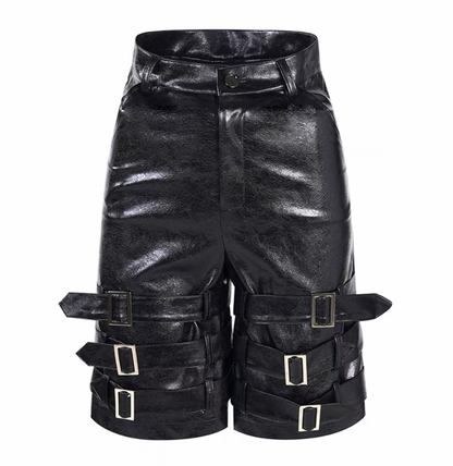 STARTEXCEEDEND PU Leather Half Pants