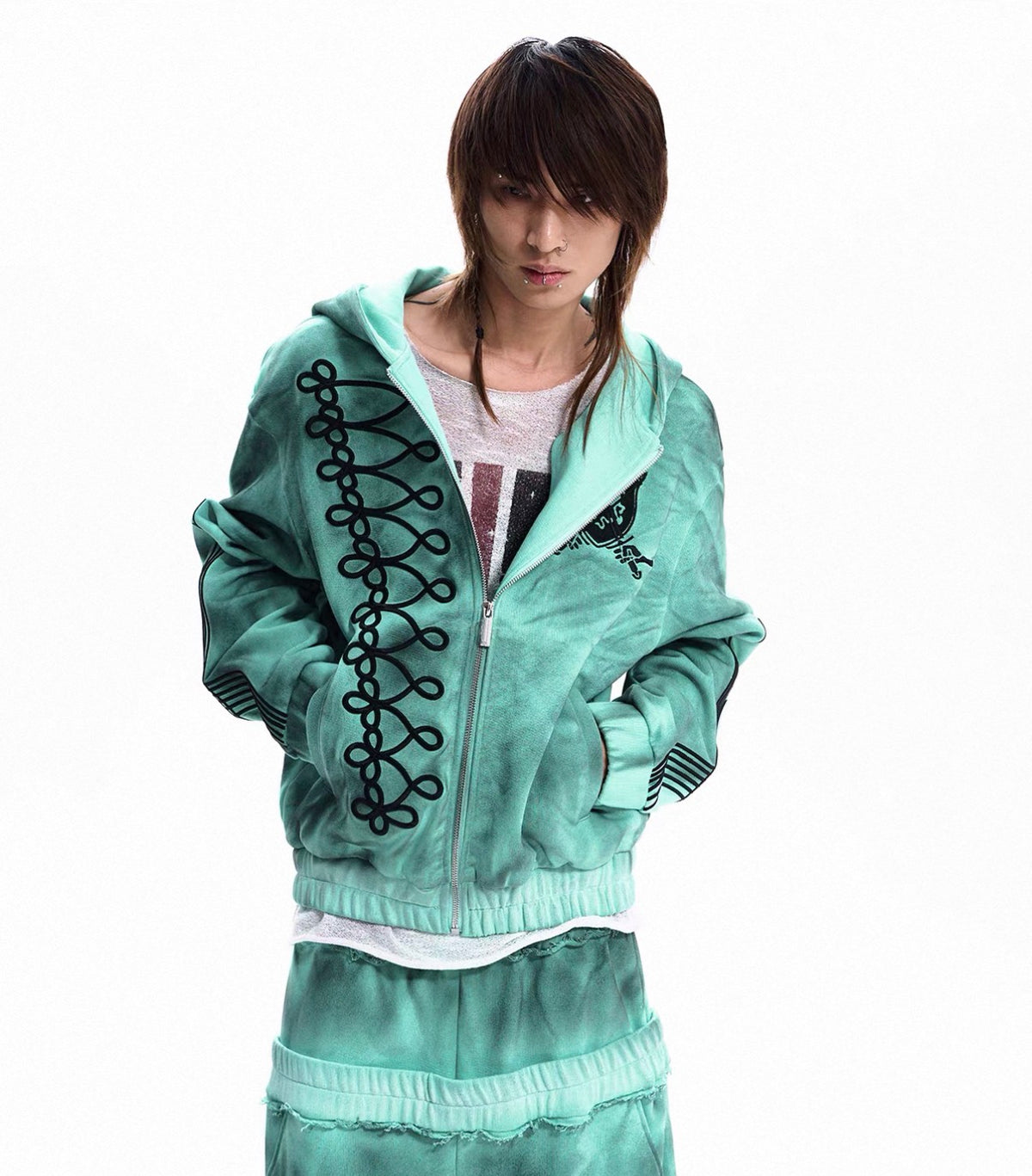 Oversized Track Jacket & Wide-Leg Pants Set