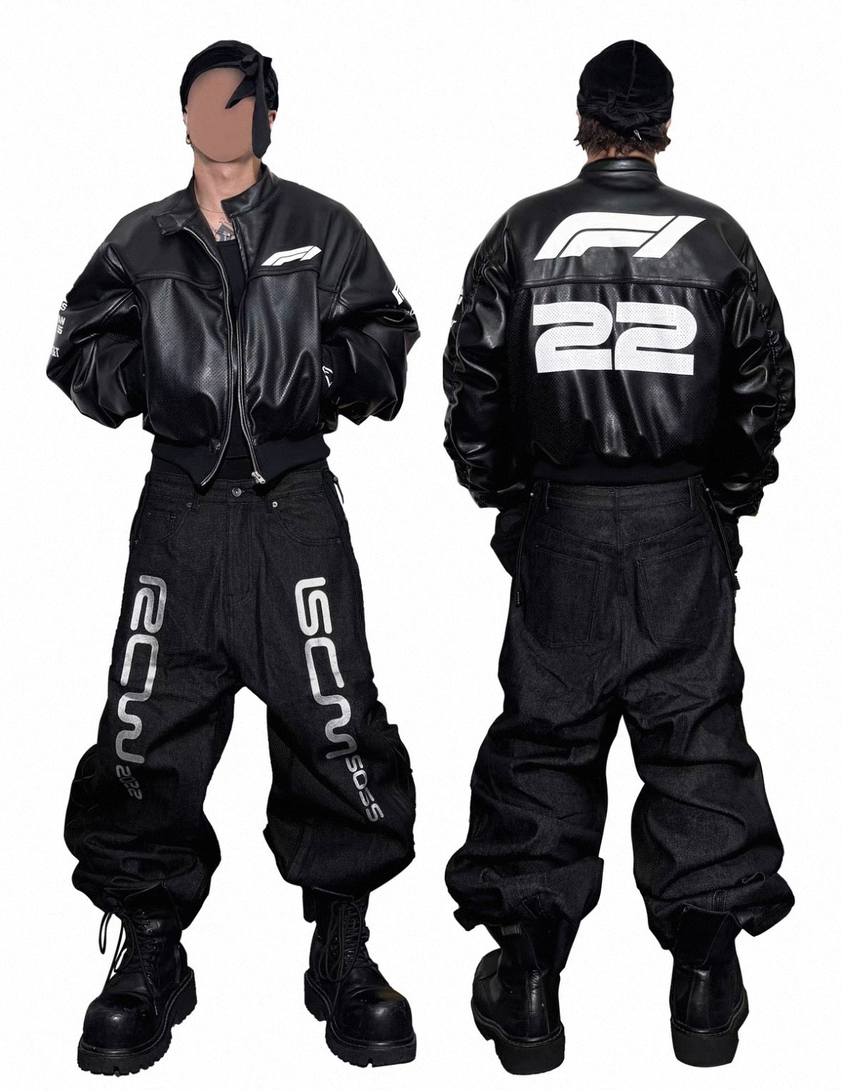 RYE CHASIN PU Leather Bomber Jacket