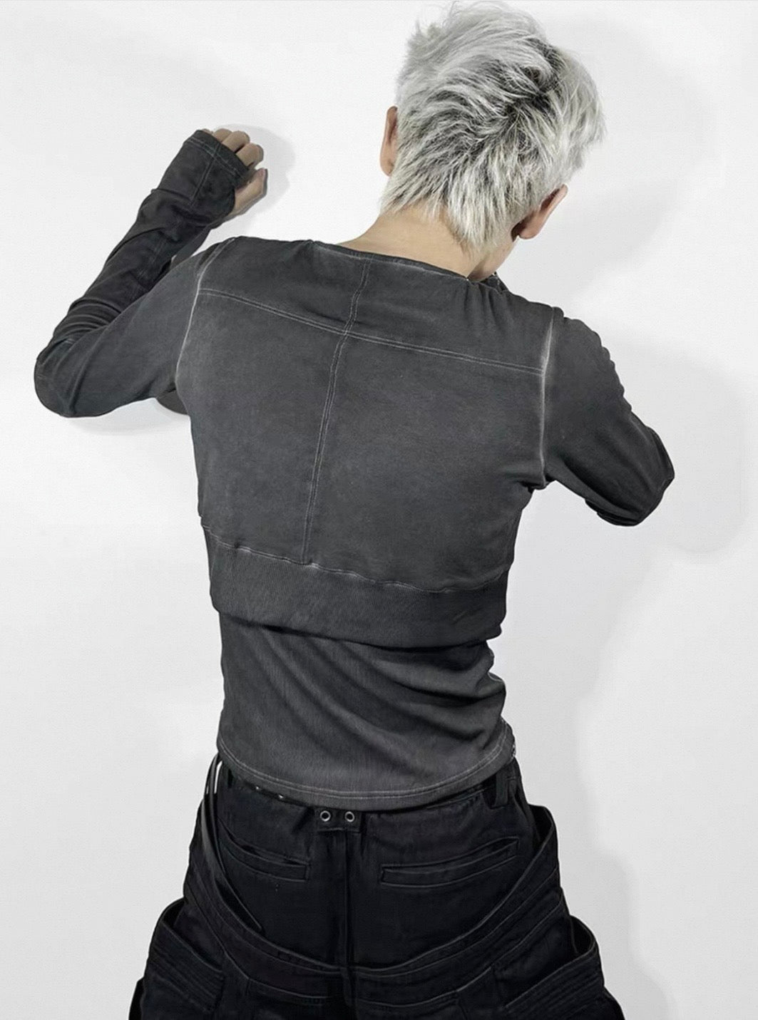 ATANOTHINGNESS High Waist Long Cut and Sewn