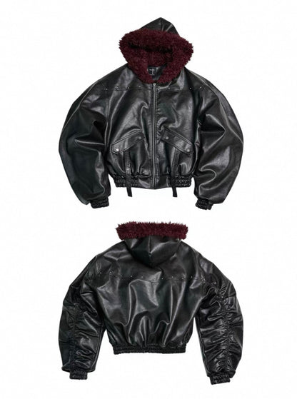 SGW PU leather Bomber Jacket