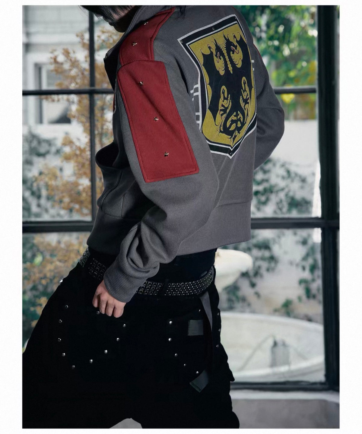 Star Knight Stand Collar Fleece Zip-Up Sweatshirt Jacket