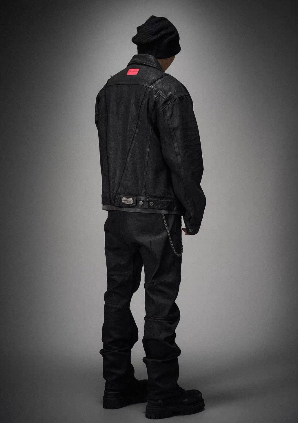 Vintage Washed Cotton Long Sleeve Cut-Out Jacket