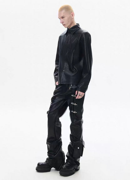 FRKM SCD PU Leather Gimmick Pants