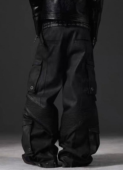 DARKRTPTS Black technical wide pants