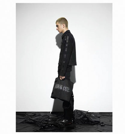 Blood Vein Silver Black Cropped PU Leather Jacket