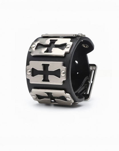 Cross Blade Leather Bracelet
