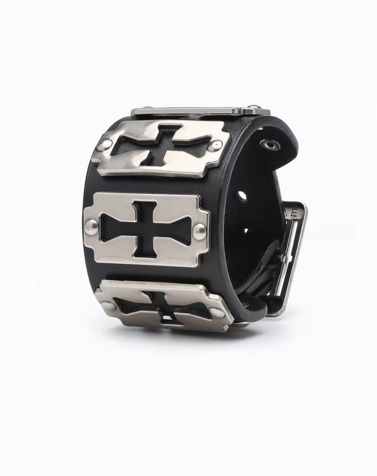 Cross Blade Leather Bracelet