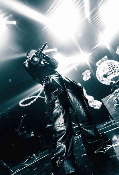 REBELWAVE  3D PU Leather Pants