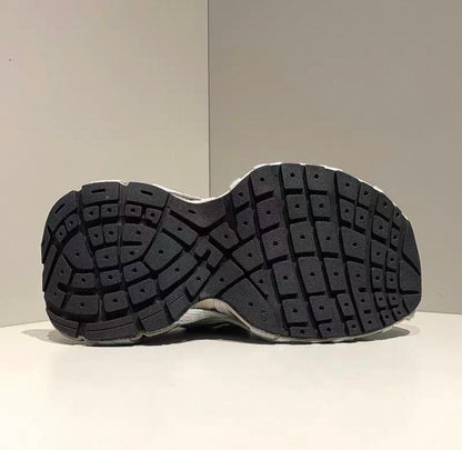 ヴィンテージ加工 厚底ダッドスニーカー 5cmアップ グレー ゴールド シルバー SELFISH