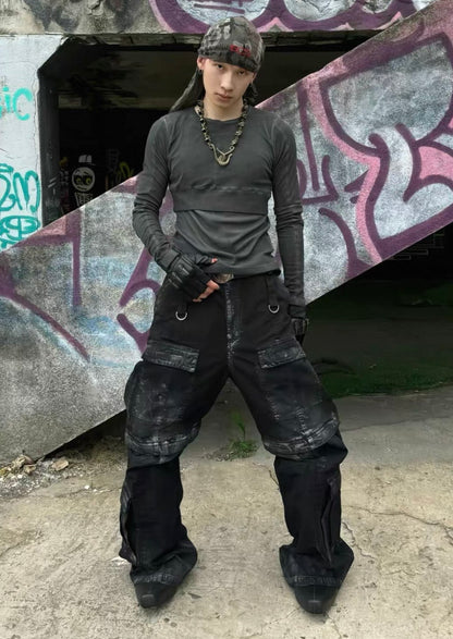 ATANOTHINGNESS High Waist Long Cut and Sewn