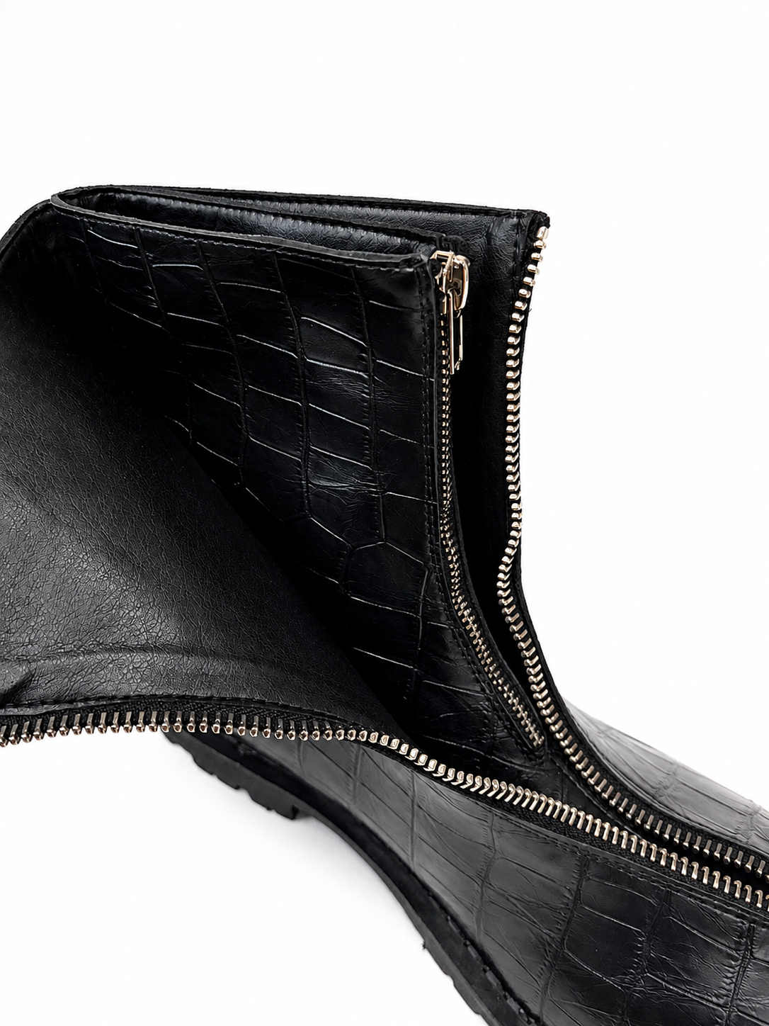 Leather Double-Zip Motorcycle Boots