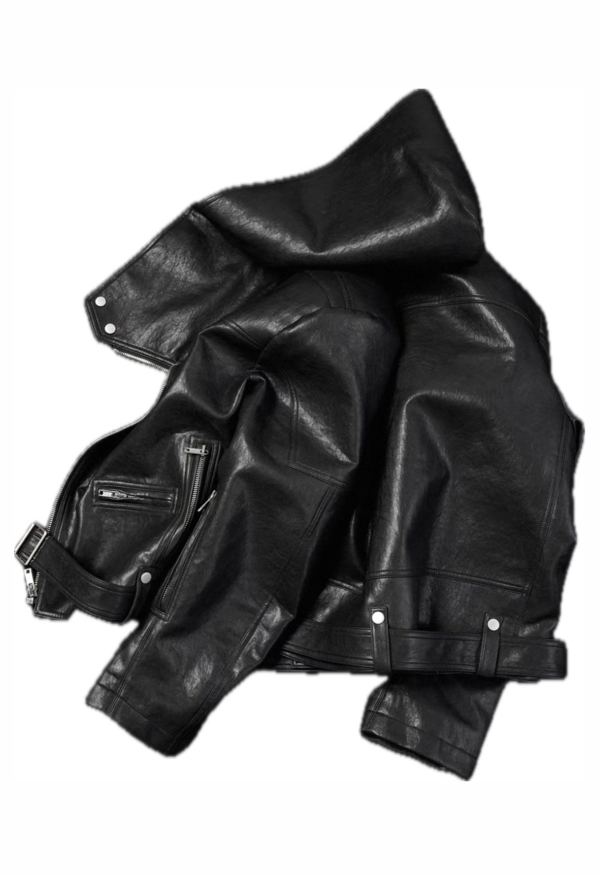 EODUP High Neck PU Leather Jacket